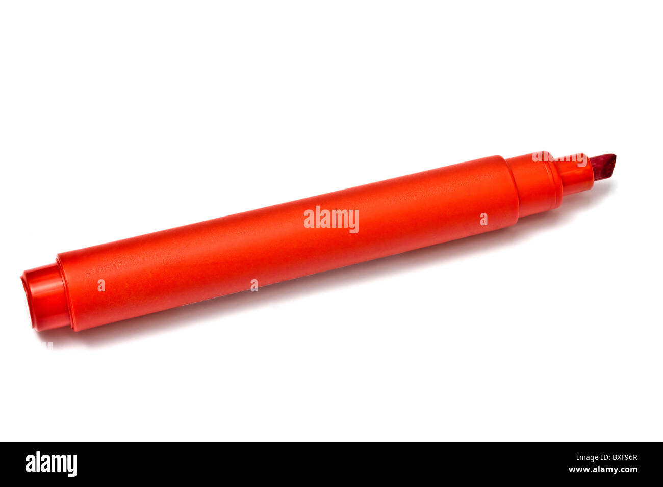 Red highlighter isolated on white background Stock Photo