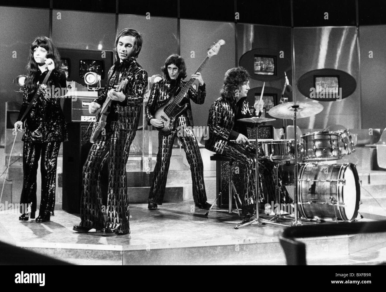 Shocking Blue, Dutch rock band 1967 - 1974, Mariska Veres, Robbie van Leeuwen, Klaasje van der Wal and Martin van Wijk, performance, 12.7.1972, Stock Photo