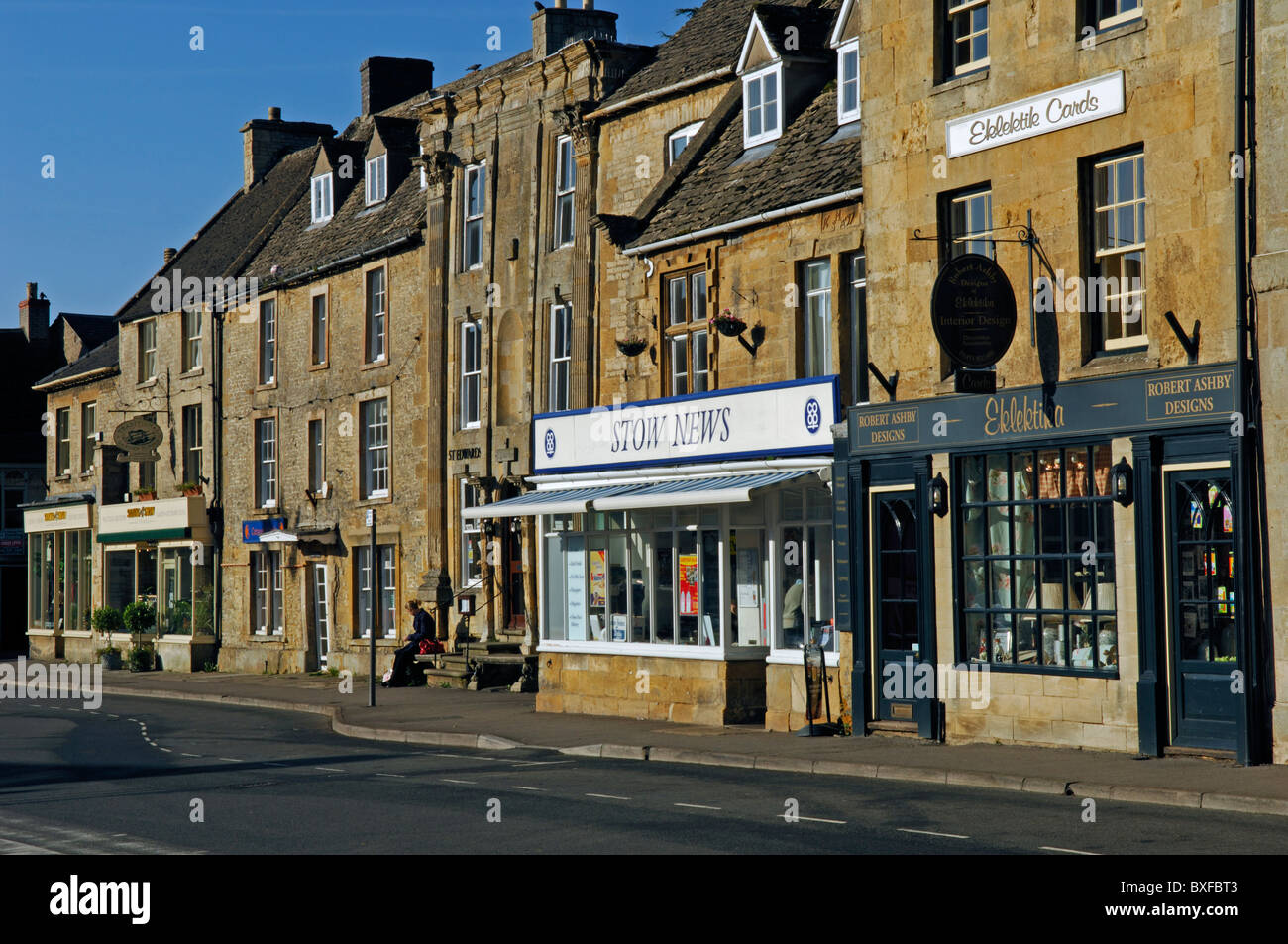 Market Square and shops in Stow on the Wold, Gloucestershire, England