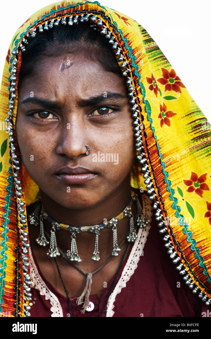 Gadia Lohar. Nomadic Rajasthan teenage girl. India's wandering blacksmiths. India Stock Photo