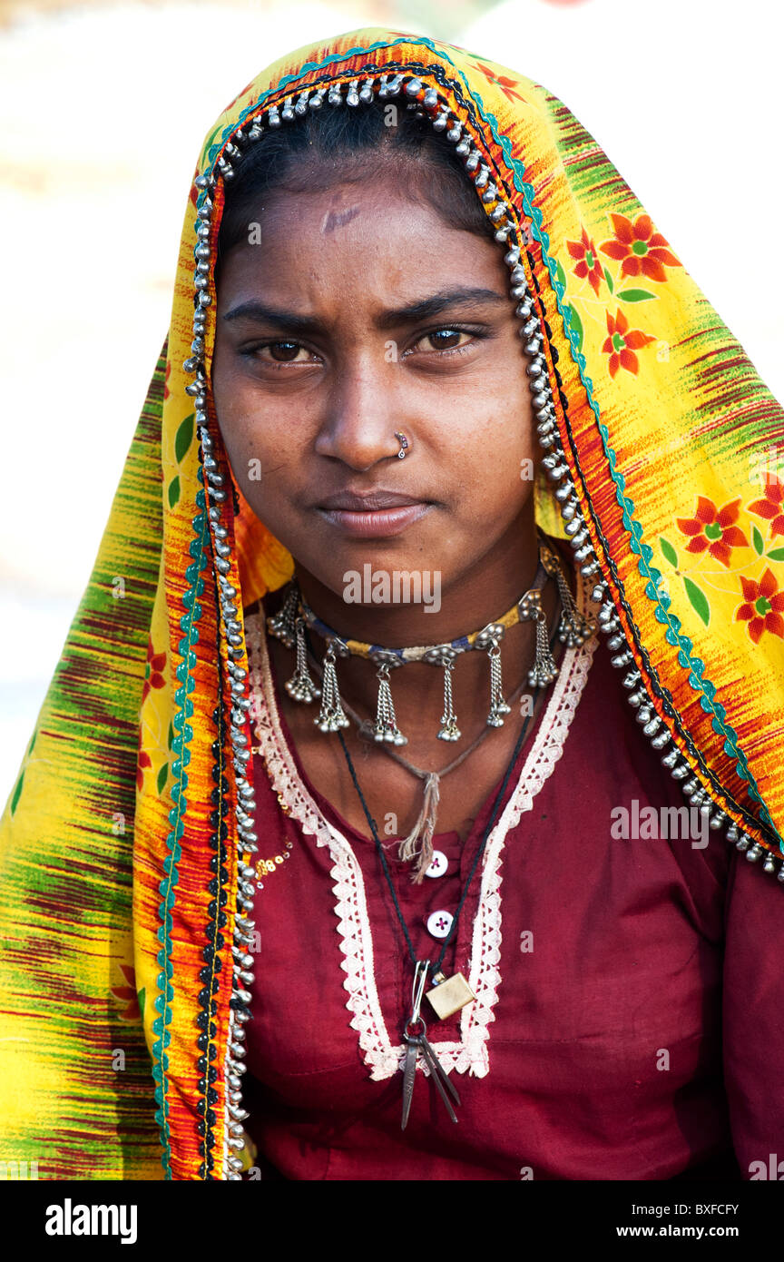 Gadia Lohar. Nomadic Rajasthan teenage girl. India's wandering blacksmiths. India Stock Photo