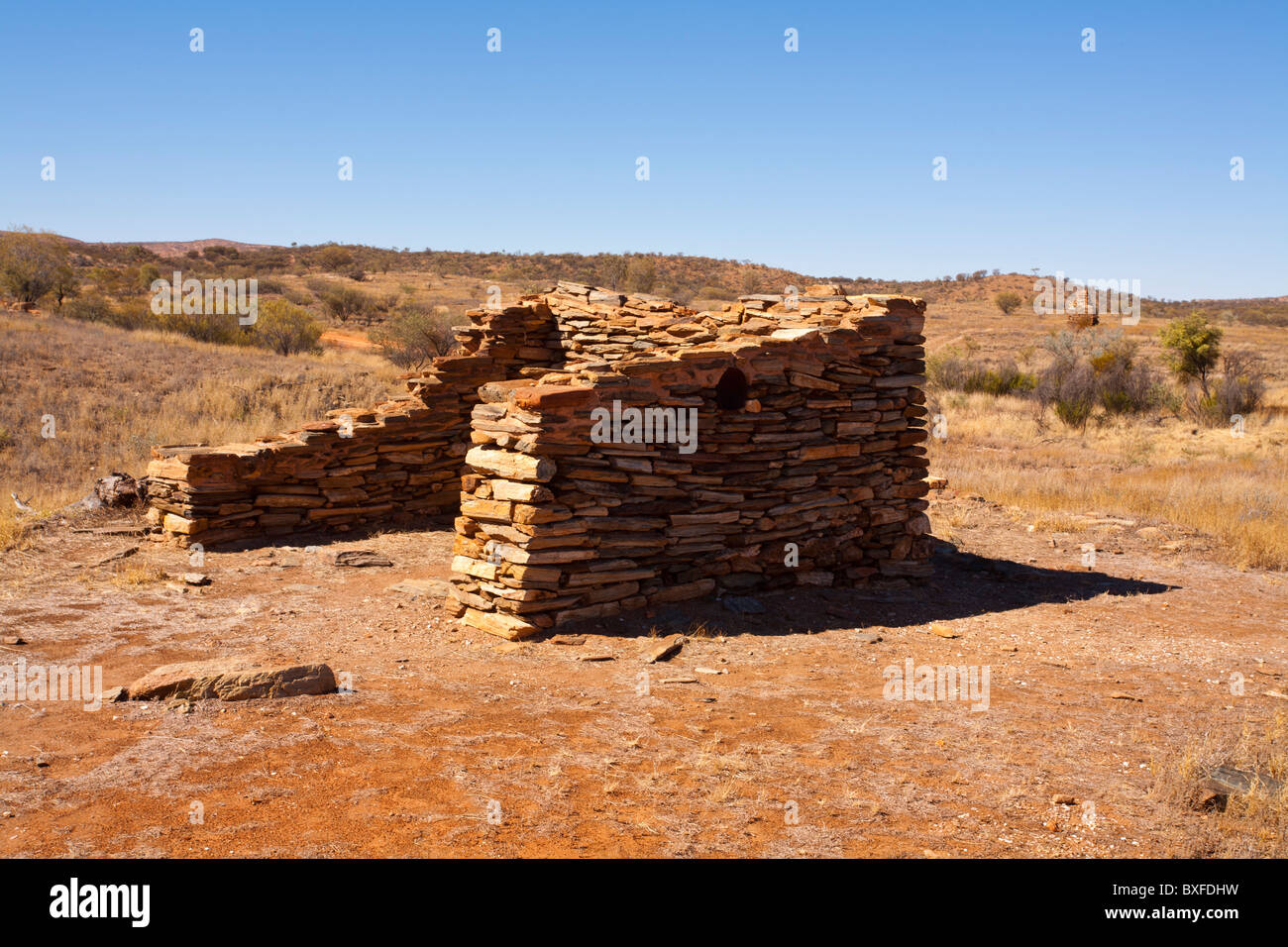 Ruined buildings at old Arltunga goldfields, east of Alice Springs, Northern Territory Stock Photo