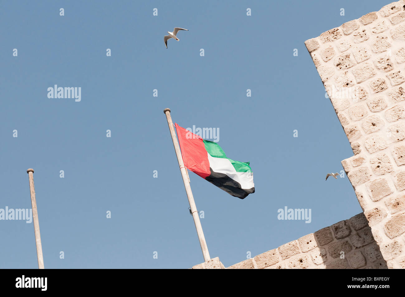 The national flag in Dubai Stock Photo