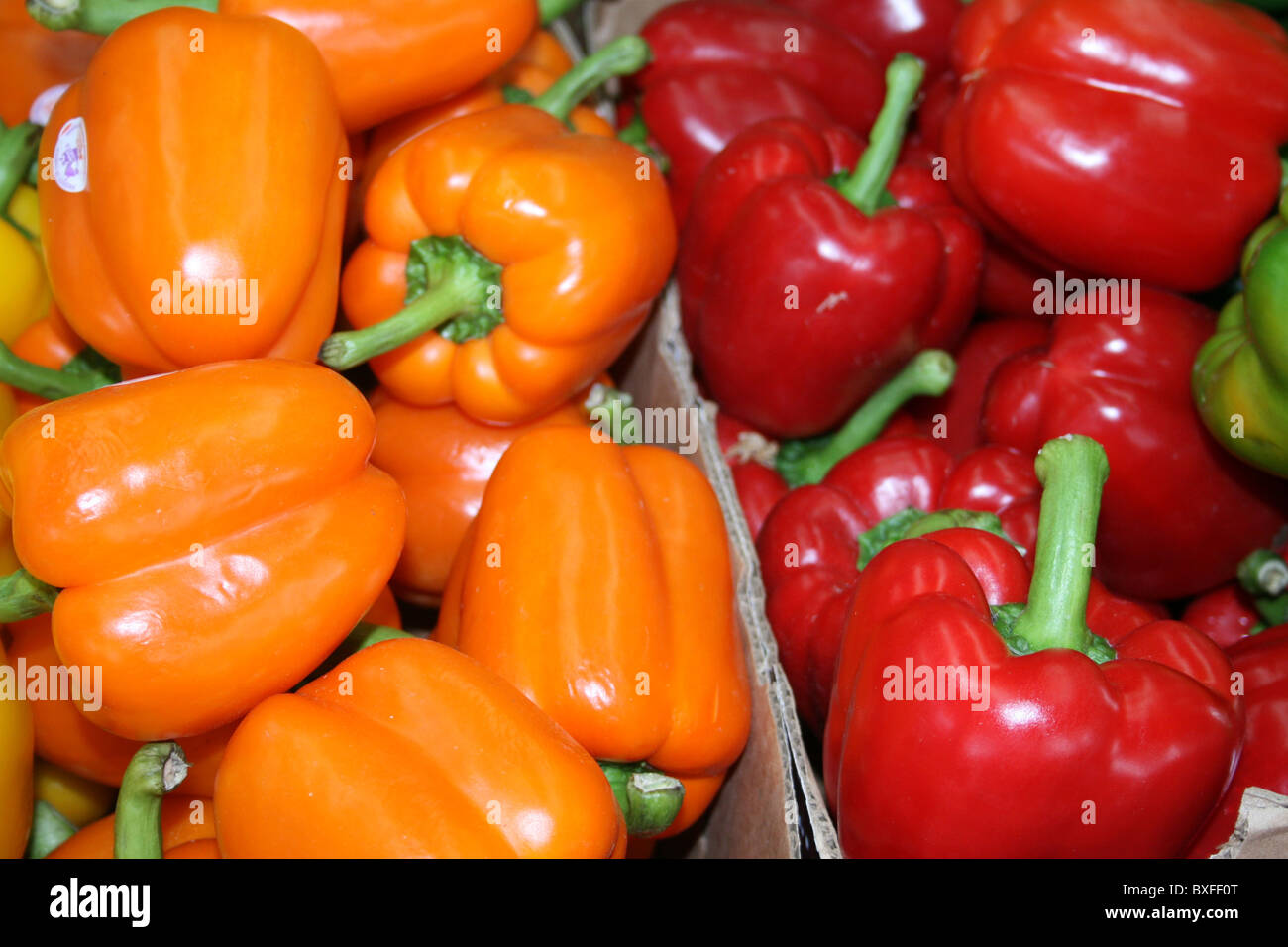 Red And Orange Peppers Stock Photo Alamy