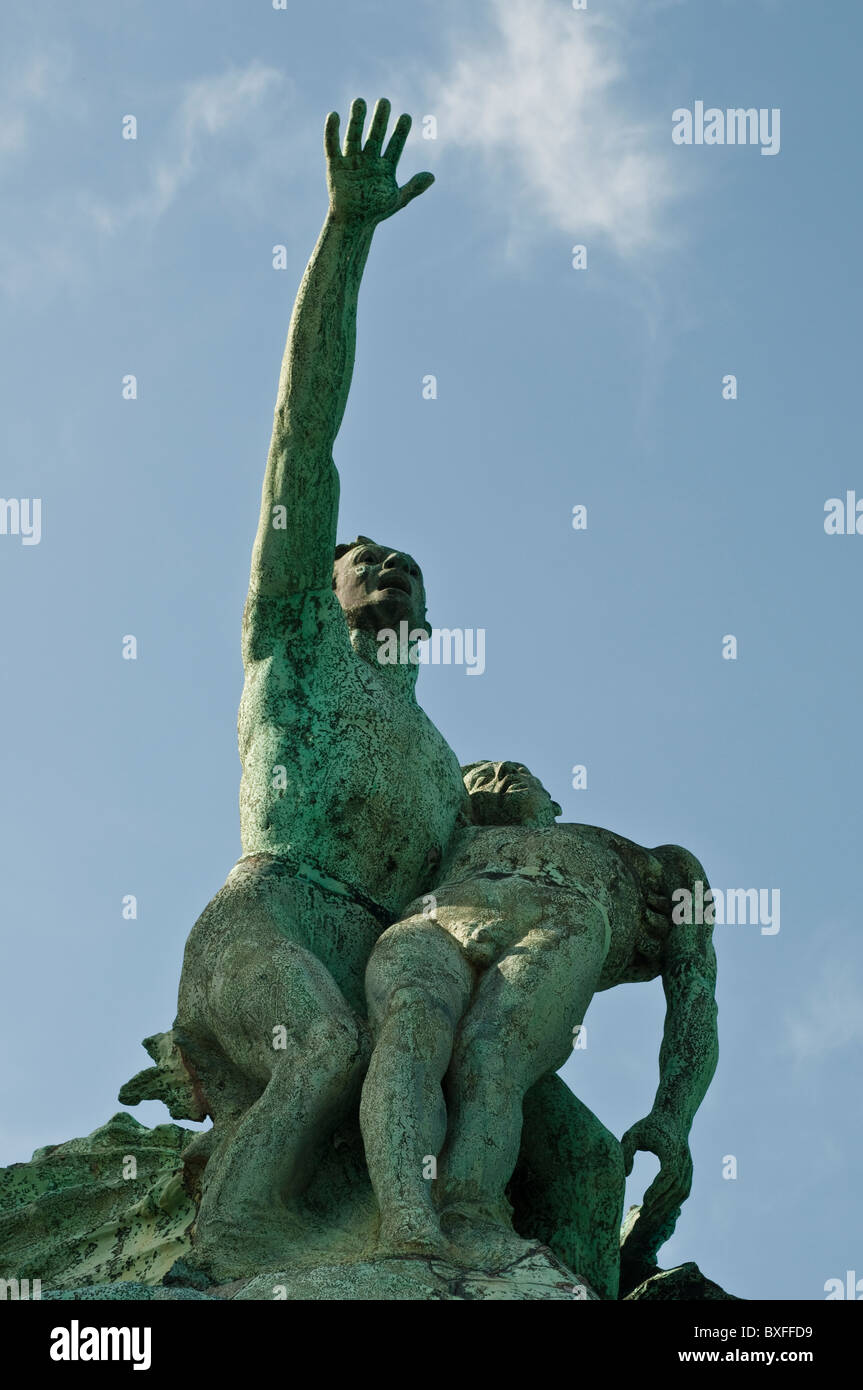 Statue of Fallen soldier, Palais du Pharo, Marseille, France Stock Photo