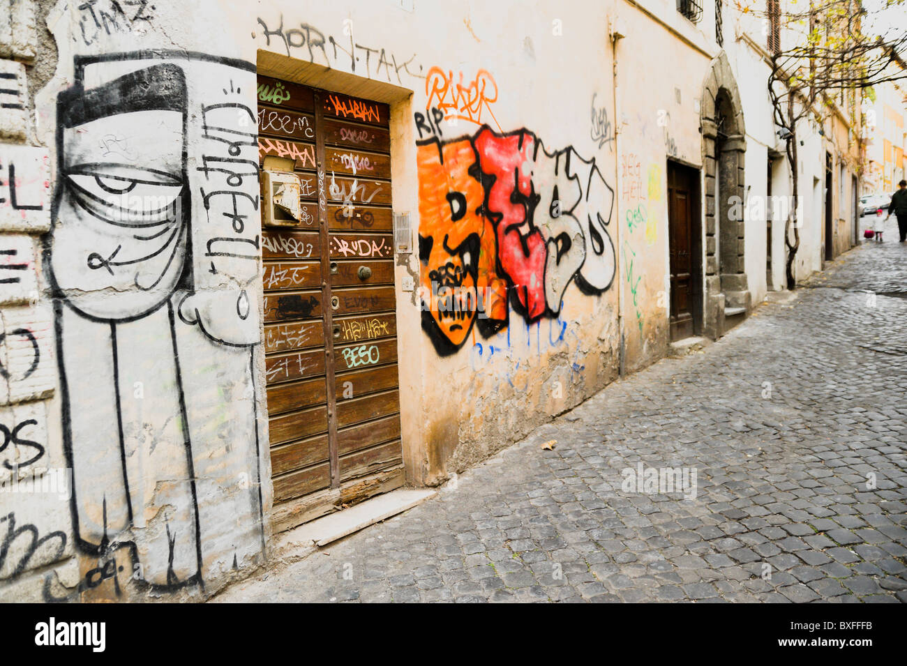 graffiti in Rome's historic centre Stock Photo