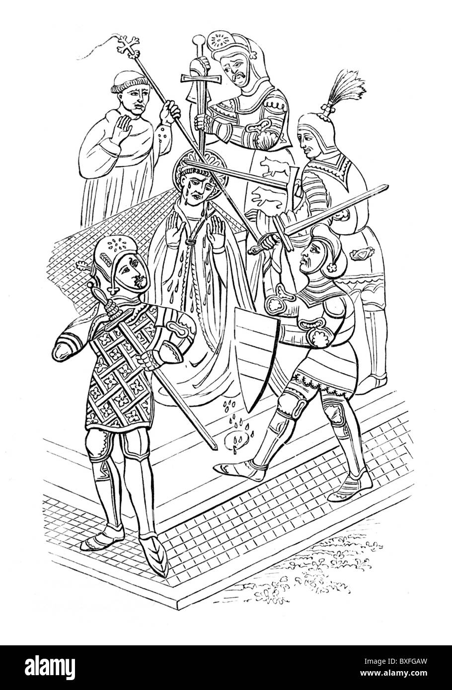 The Assassination of Thomas Becket, Archbishop of Canterbury, 1170 Stock Photo