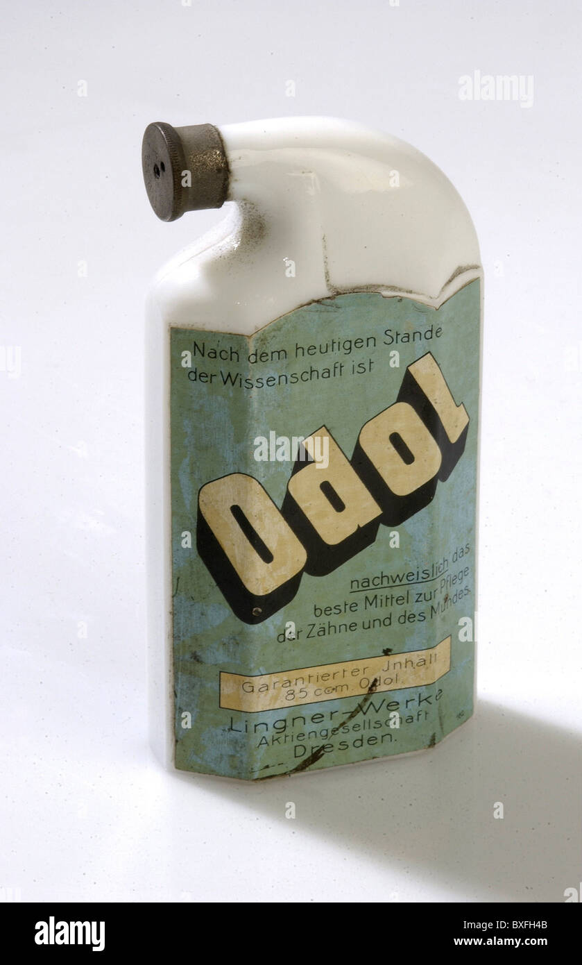 cosmetics, Odol, mouthwash, made by Lingner-Werke corp. Dresden, Germany,  circa 1930, Additional-Rights-Clearences-Not Available Stock Photo - Alamy
