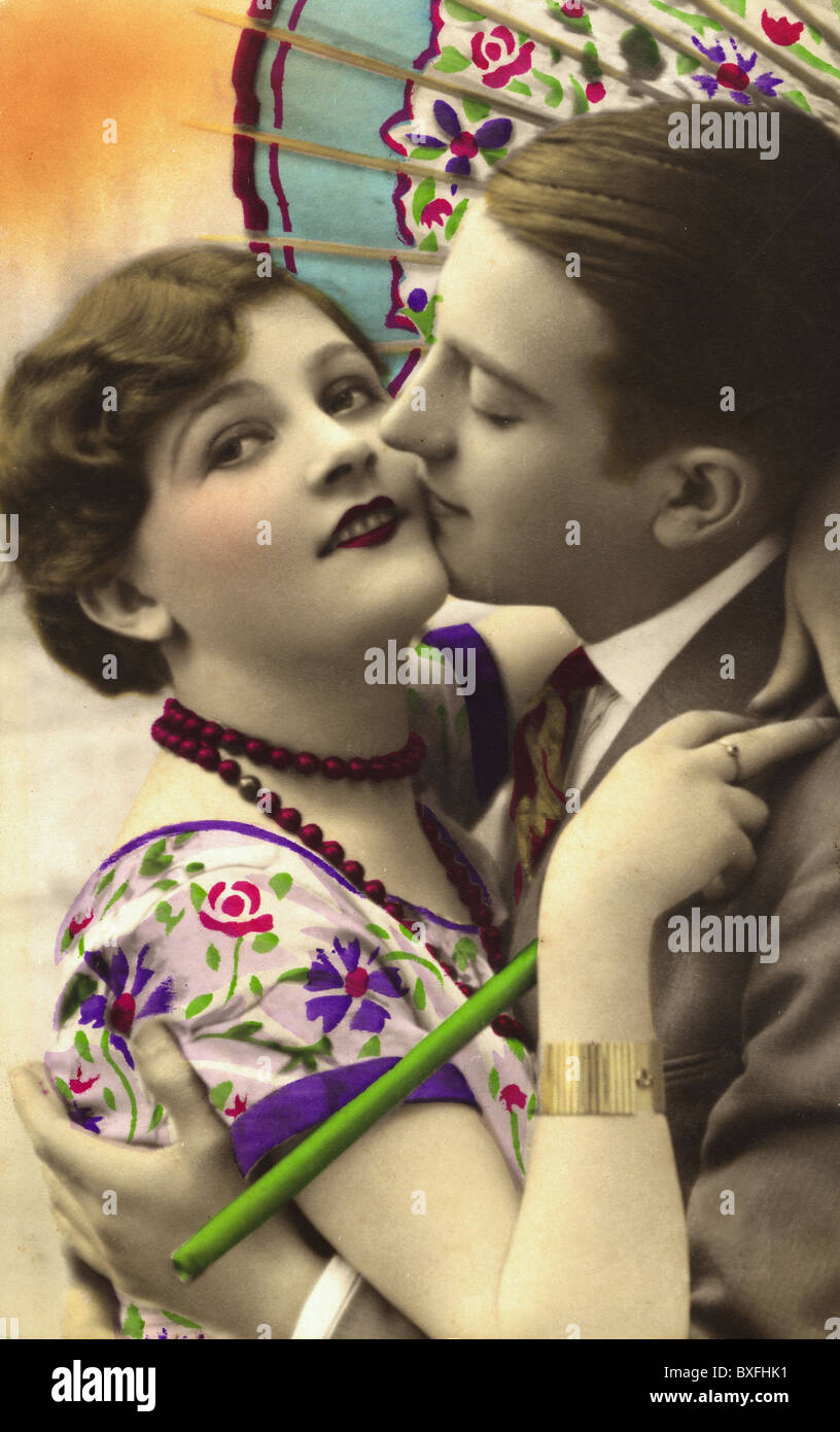 Poeple Couples Love Couple With Sunshade France Circa 1926 Additional Rights Clearences Not Available Stock Photo Alamy