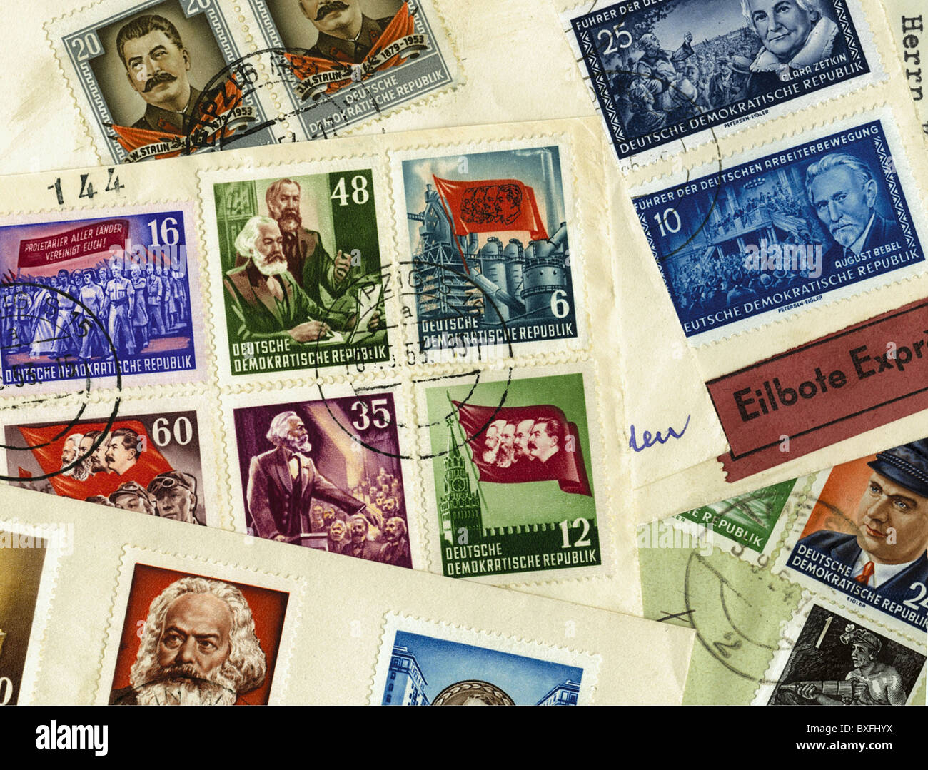 mail / post, postage stamps, GDR stamps, circa 1953, Additional-Rights-Clearences-Not Available Stock Photo