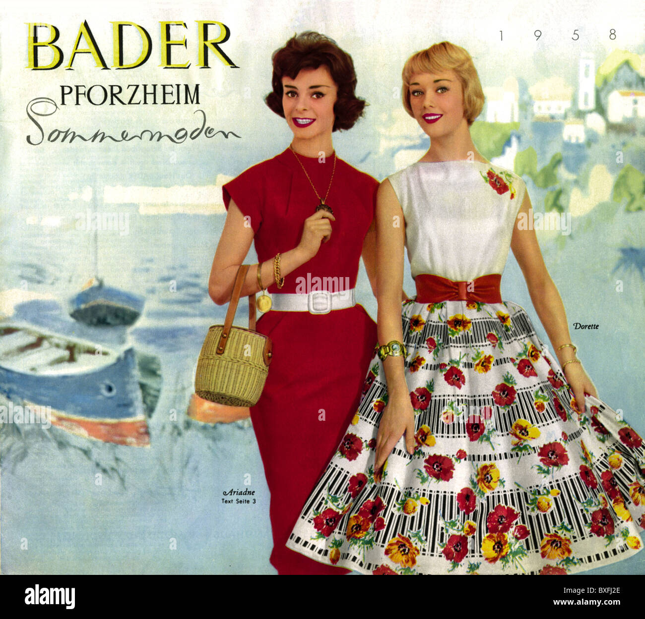 fashion, 1950s, catalogue fashion, Bader catalogue, summer edition ...