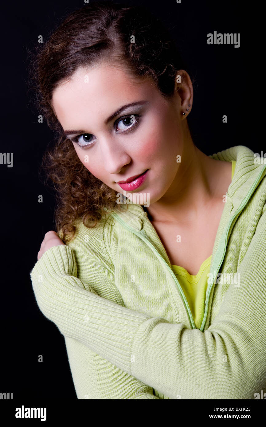 an young beautiful woman close up portrait Stock Photo - Alamy