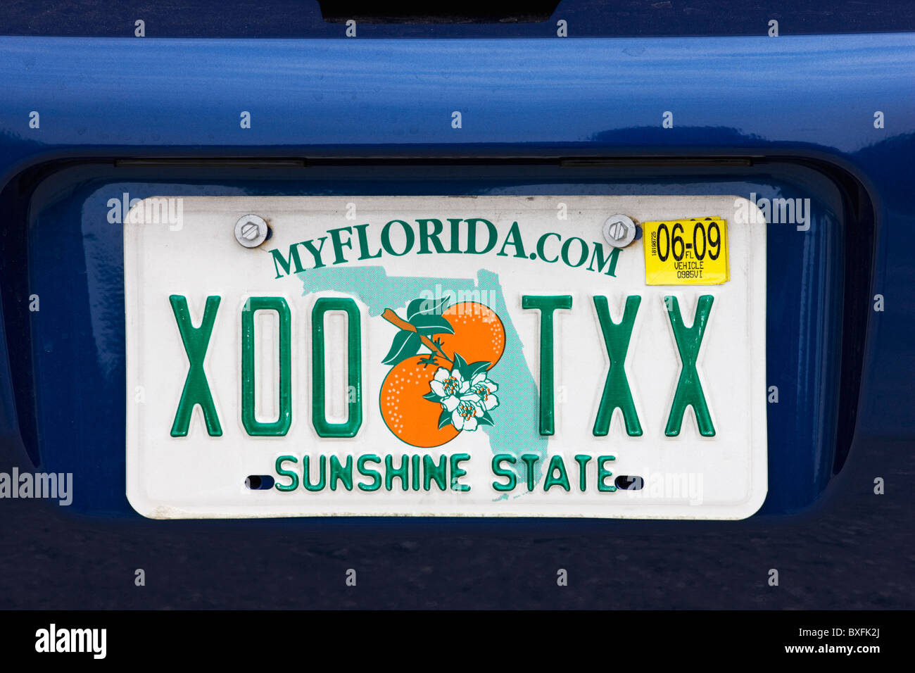 Vehicle registration plate on vehicle in Anna Maria Island, United States of America Stock Photo