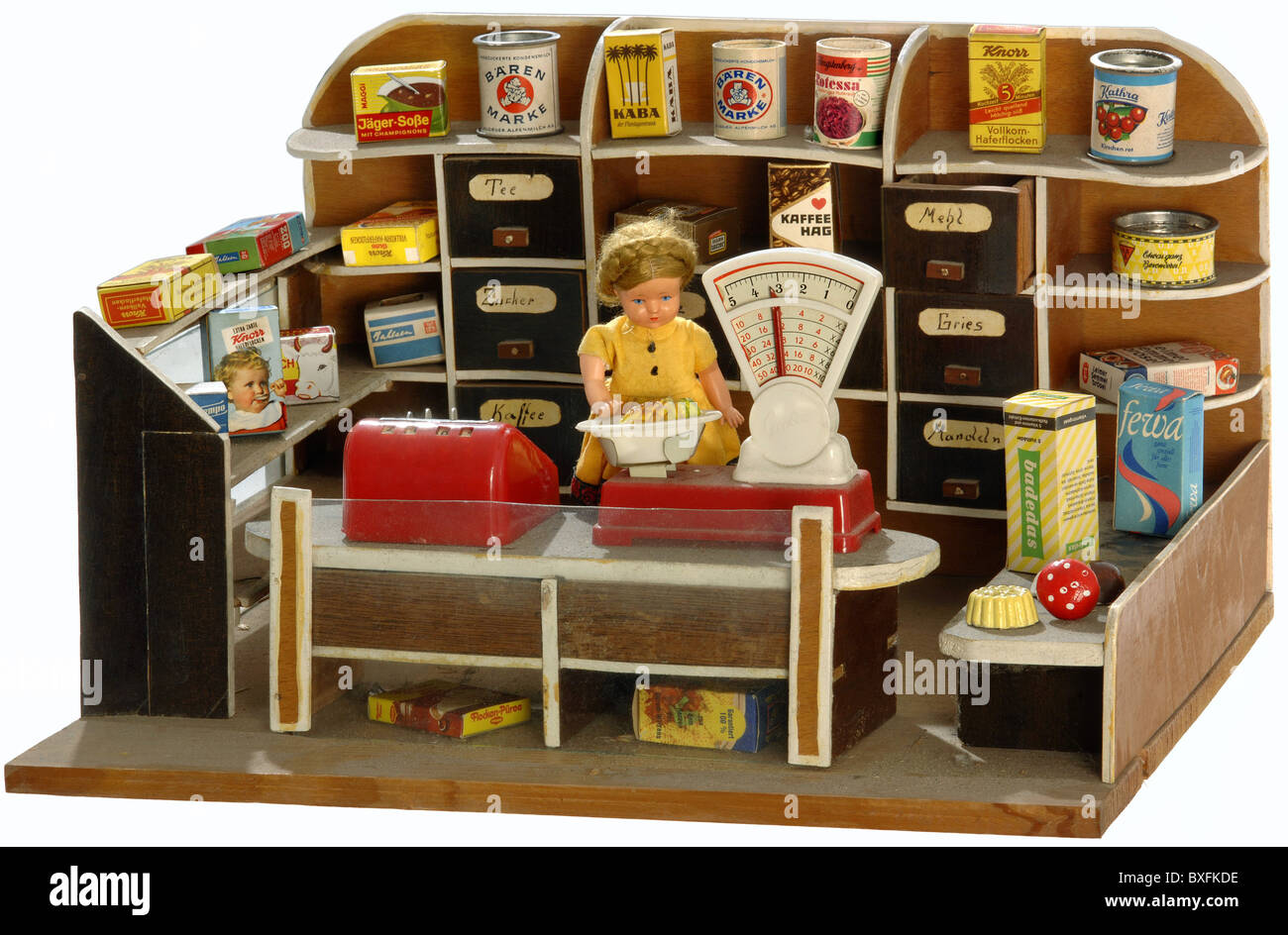 toys, grocer's shop, Germany, 1930s, , Additional-Rights-Clearences-Not Available Stock Photo