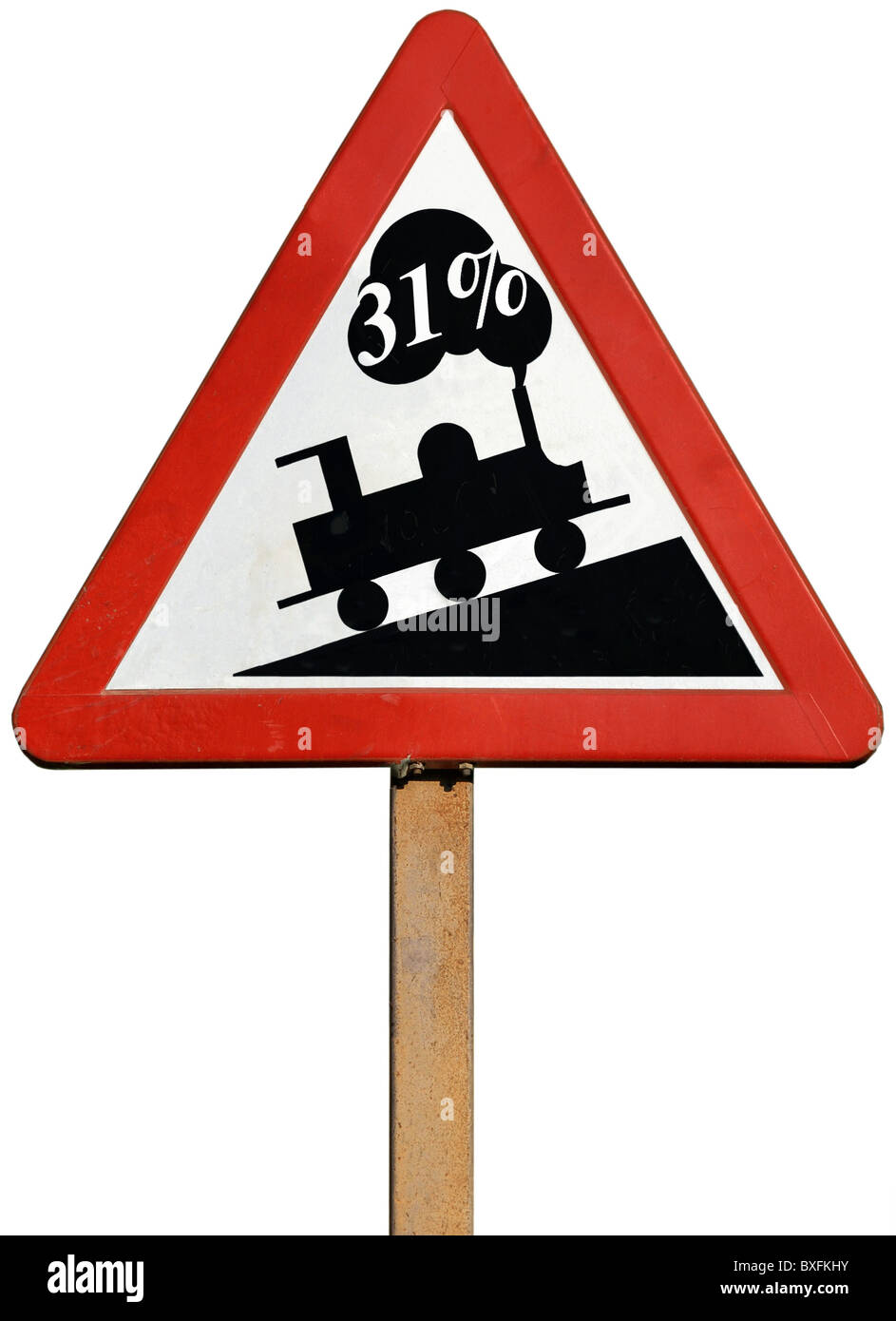 transport / transportation, railway, traffic sign, 31 percent wage claim, , Additional-Rights-Clearance-Info-Not-Available Stock Photo