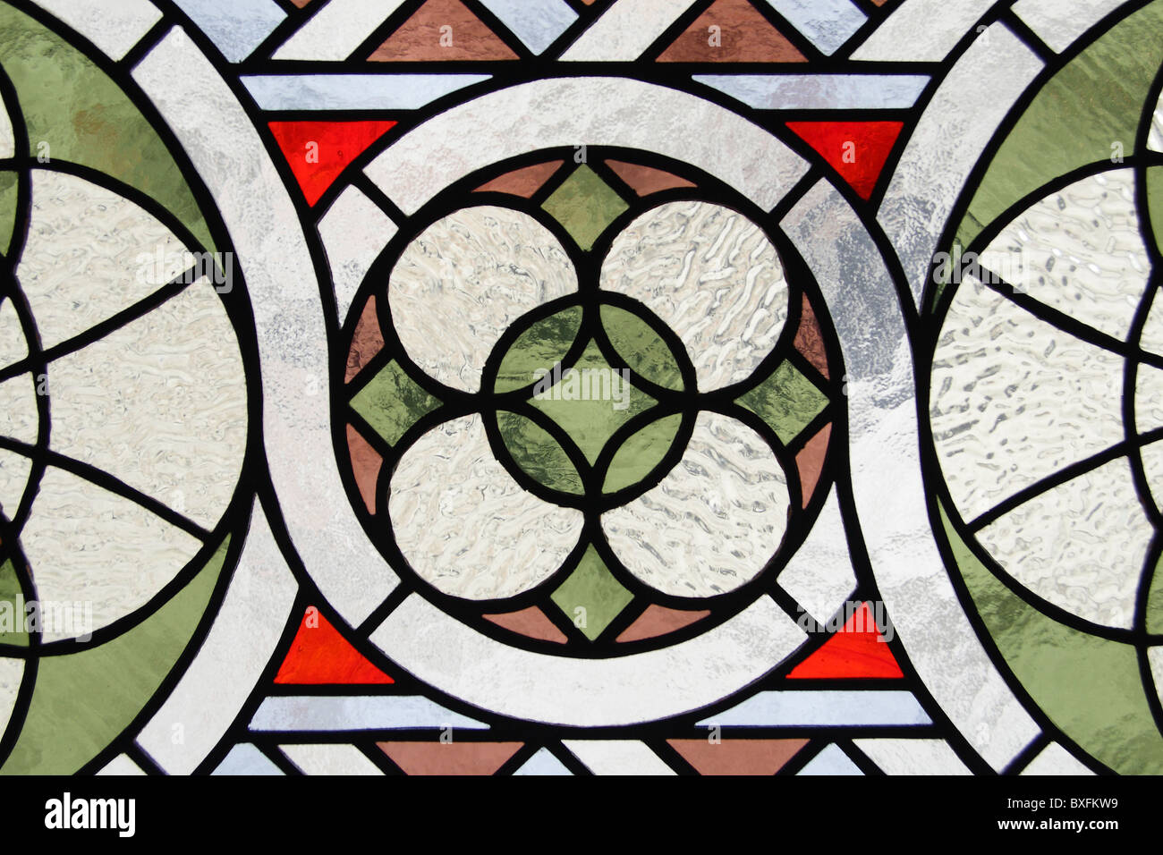 The White Stork Synagogue. Details of stained glass window. Wroclaw, Lower Silesia, Poland. Stock Photo