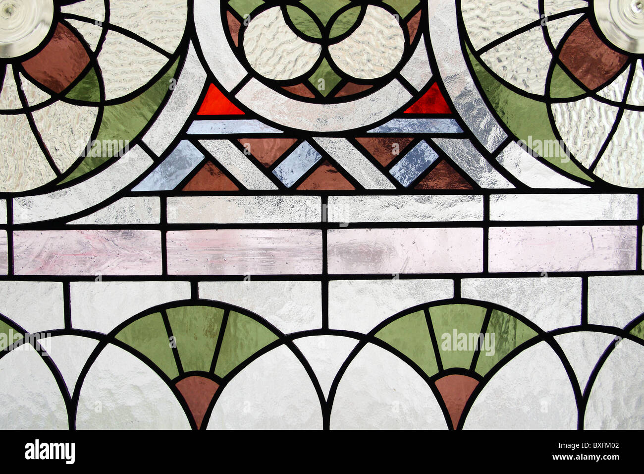The White Stork Synagogue. Details of stained glass window. Wroclaw, Lower Silesia, Poland. Stock Photo