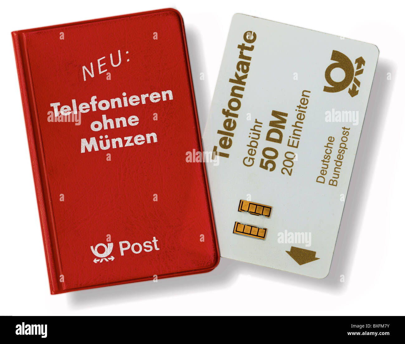 mail / post, telecommunication, one of the first phonecards, with case of the post, Germany, 1986, Additional-Rights-Clearences-Not Available Stock Photo