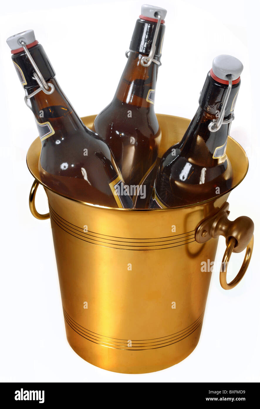 beverages, bottles of beer, champagne cooler, Additional-Rights-Clearences-Not Available Stock Photo