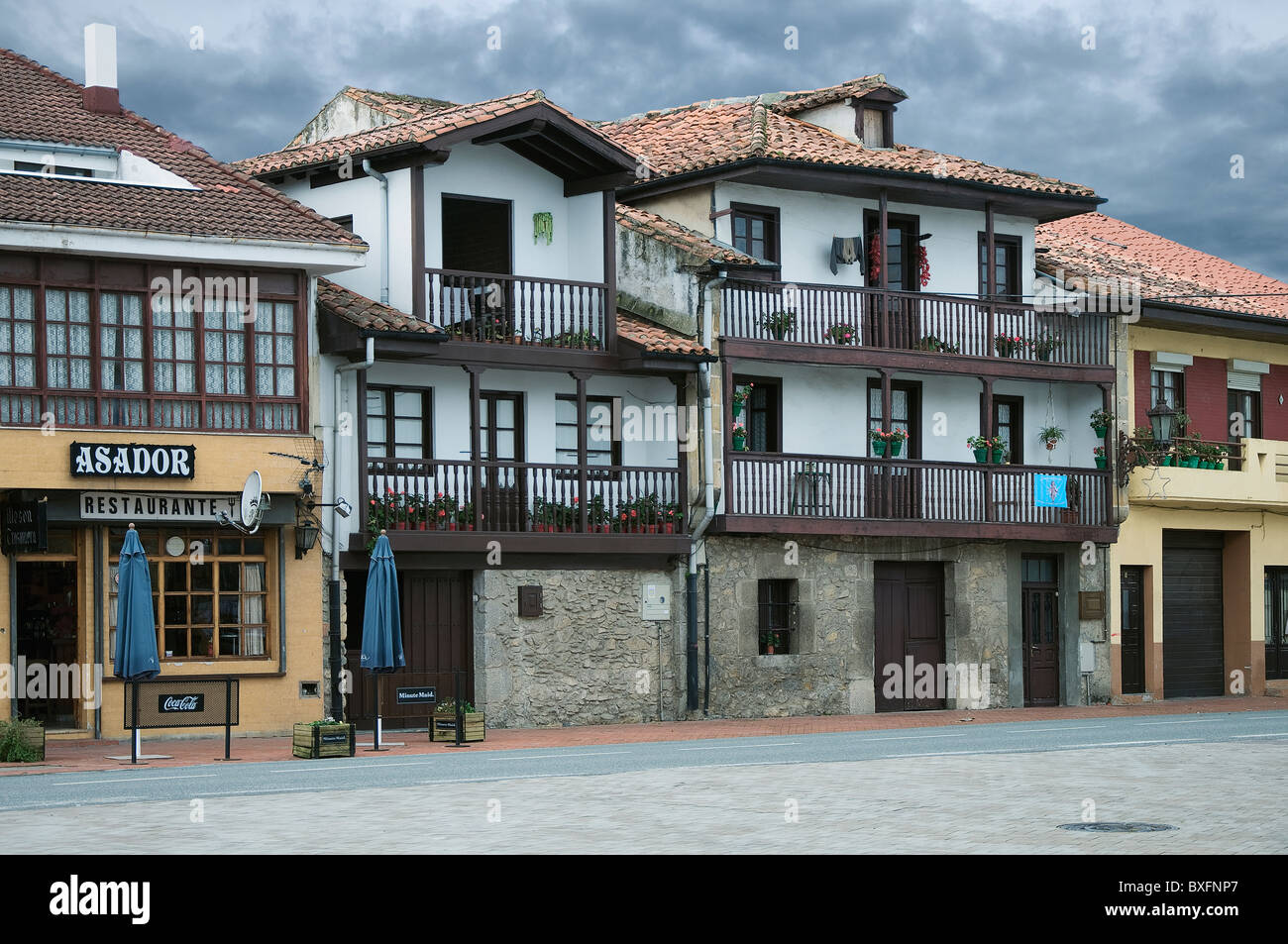 set of typical houses of the town of Escalante Cantabria Spain Stock Photo