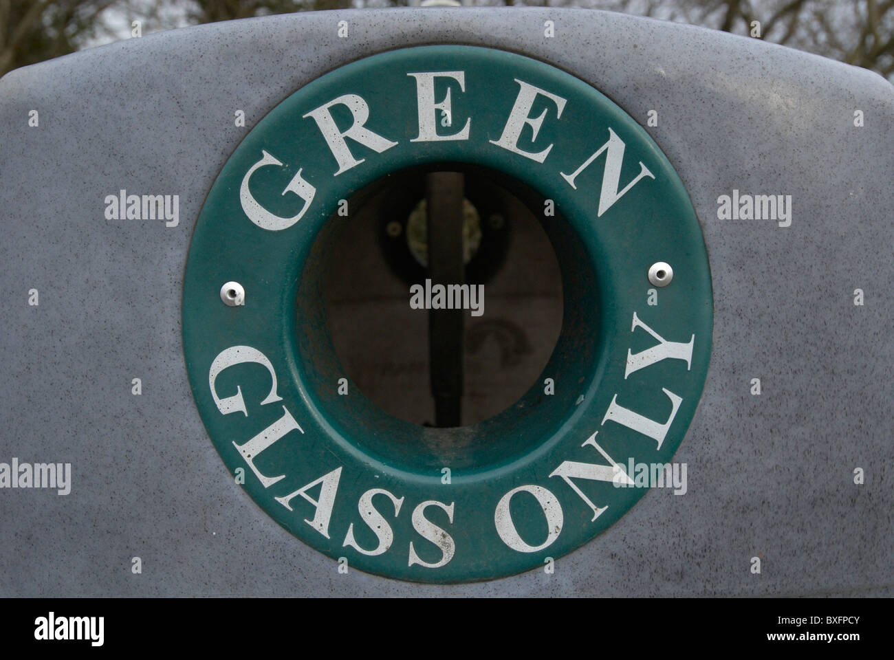 Glass Only recycling bin UK Stock Photo Alamy