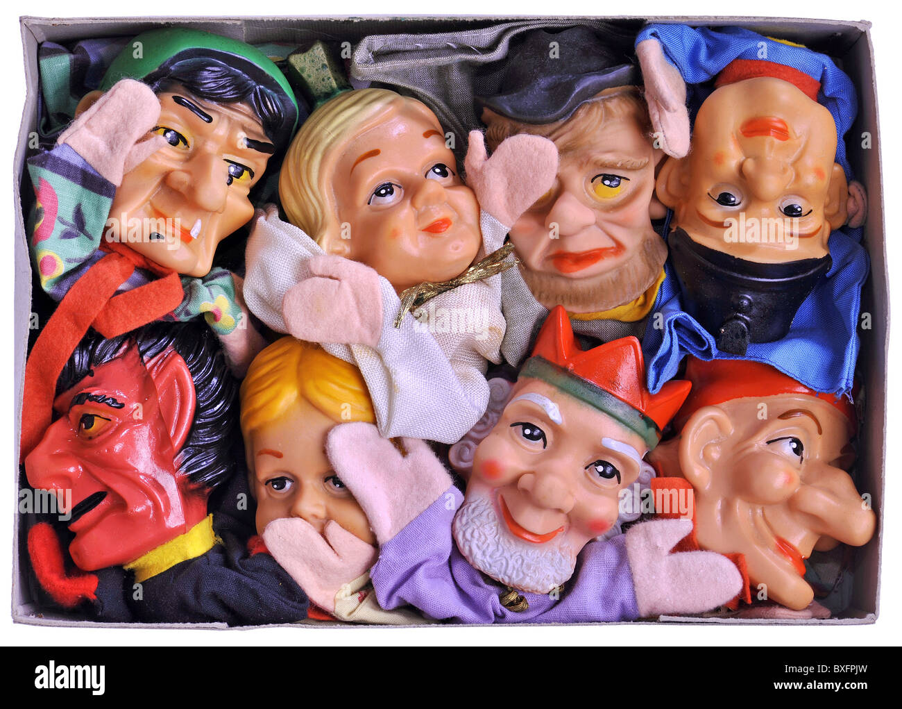 toys, hand puppet, Punch and Judy, figures, Germany, circa 1972, Additional-Rights-Clearences-Not Available Stock Photo