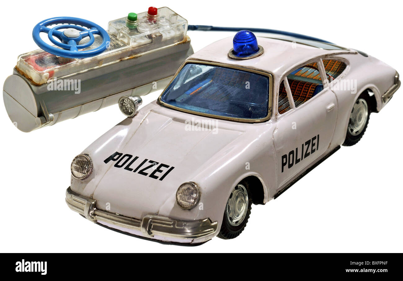 toys, toy cars, police car, Porsche, distance control, Japan, circa 1976, Additional-Rights-Clearences-Not Available Stock Photo