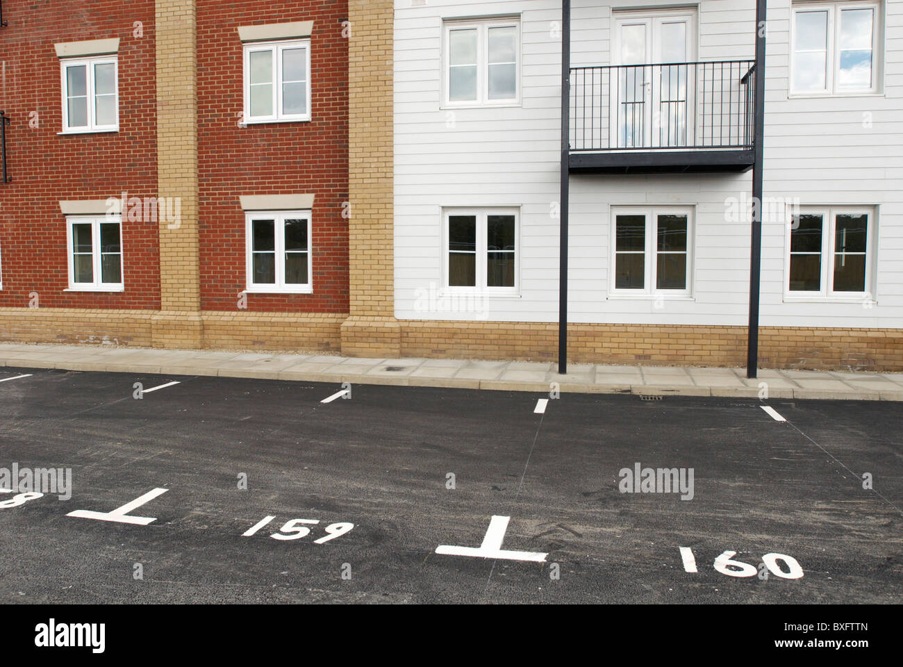 Allocated parking at apartments Ipswich UK Stock Photo Alamy