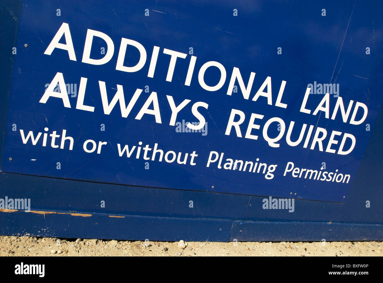 Advertising for land on a building site hoarding UK Stock Photo Alamy