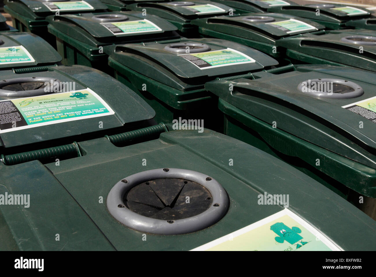 Recycle wheelie bins UK Stock Photo Alamy