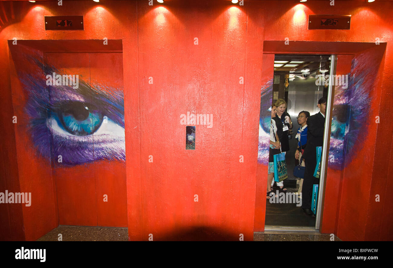Painting Of Eyes On Elevator Doors Of Siam Siam Design Hotel In Stock Photo Alamy Elevators are used by millions of people everyday, so it's no wonder that it's important to really utilize elevator ads in a clever way. https www alamy com stock photo painting of eyes on elevator doors of siam siam design hotel in bangkok 33540665 html