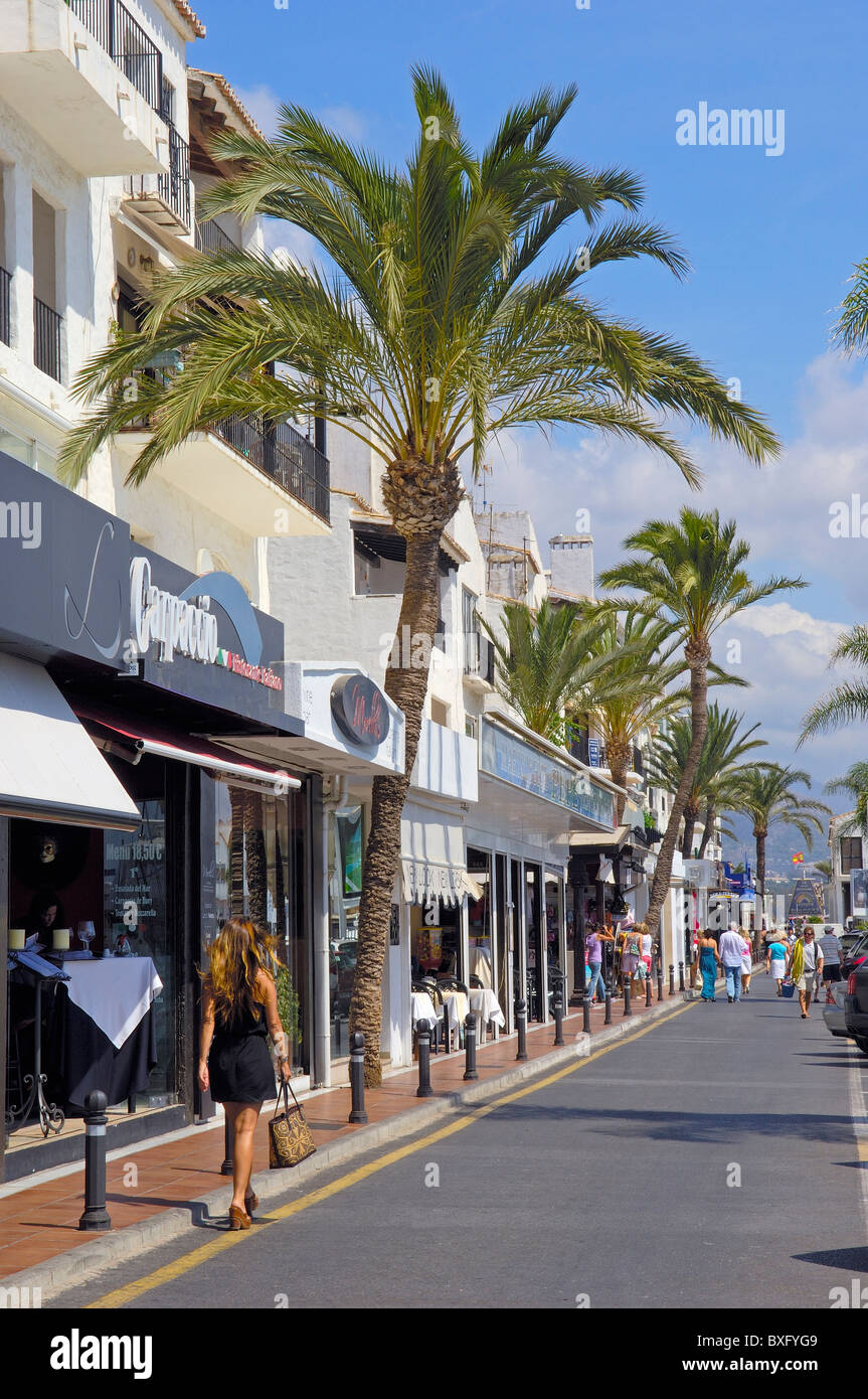 Luxury shops at the exclusive yacht harbour of Puerto Banús, Marbella