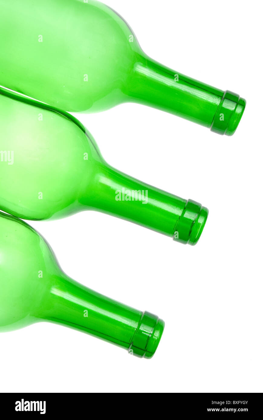 Green Bottles isolated on a white background Stock Photo - Alamy