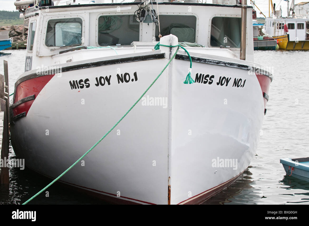 Fishing boat Westport village, Brier Island, Nova Scotia, Canada Stock