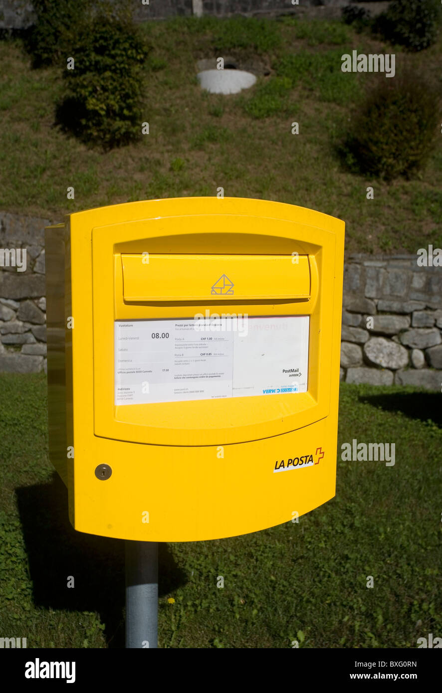 Swiss post box yellow hi-res stock photography and images - Alamy