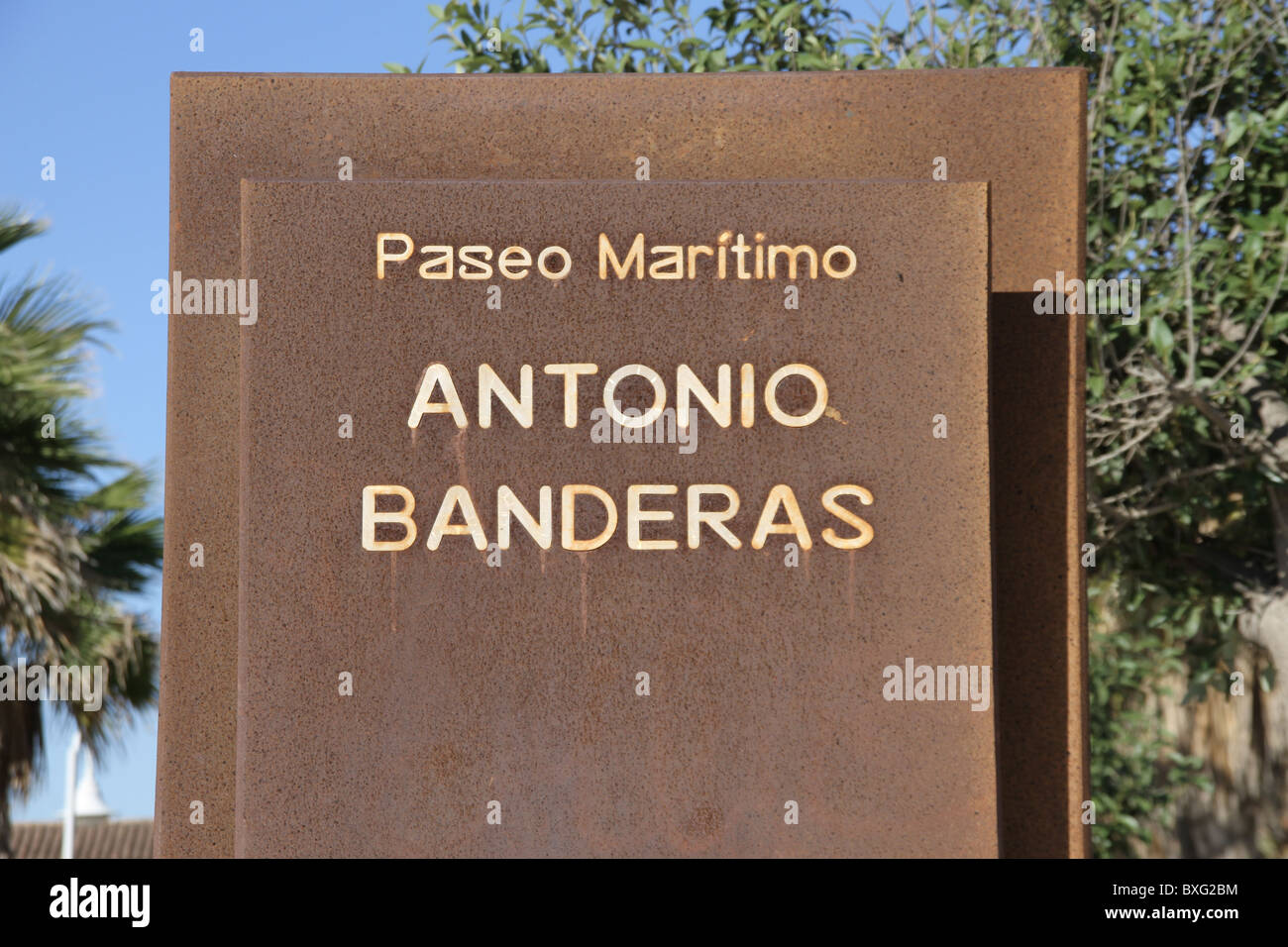 Paseo Maritimo Antonio Banderas in Malaga, Spain Stock Photo