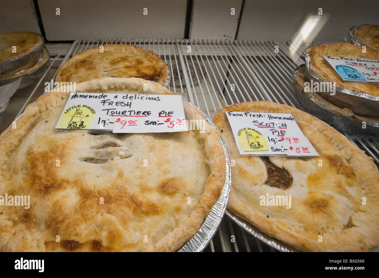 Nova Scotia, Canada. Meat pies at the Halifax Seaport Farmers Market