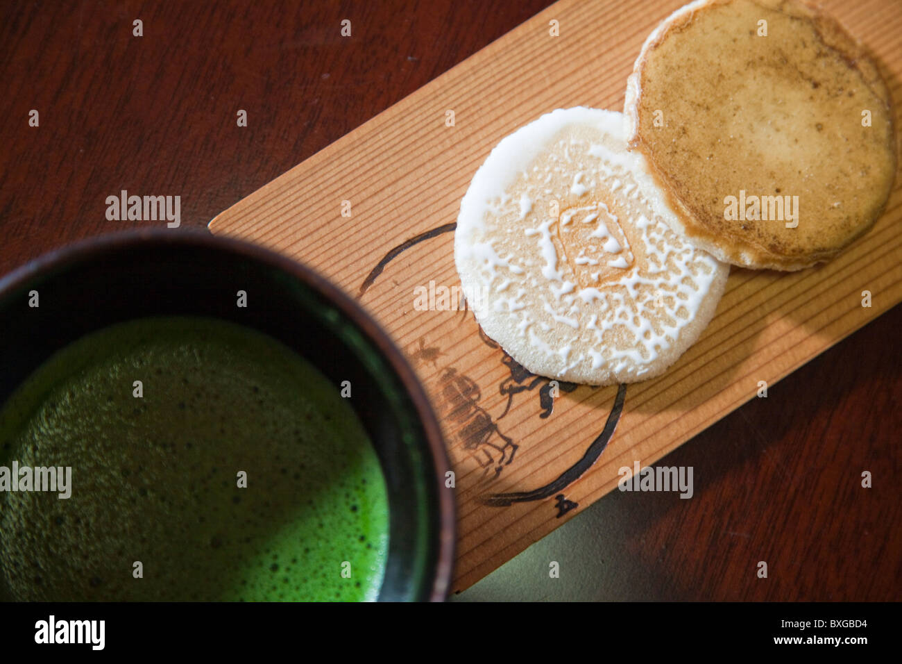 Japanese Tea and Teacakes Stock Photo