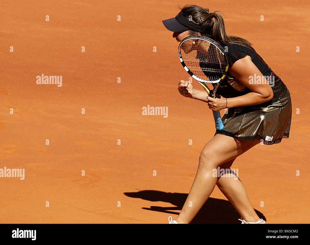 Aravane Rezai (FRA) in action against Venus Williams during the Women's WTA Singles Final Stock Photo