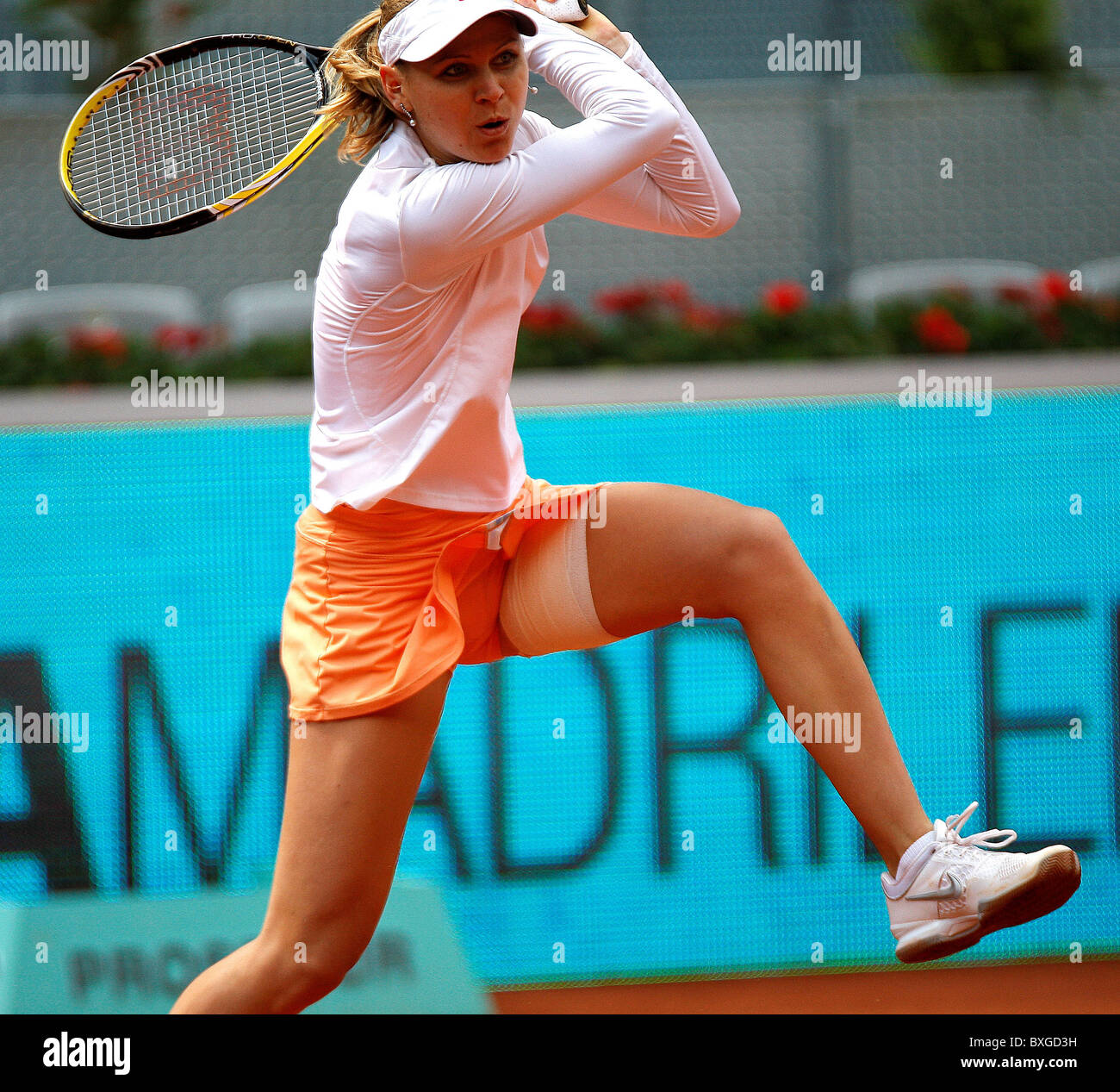 Lucie Safarova (CZE) in action against Nadia Petrova (RUS) Stock Photo