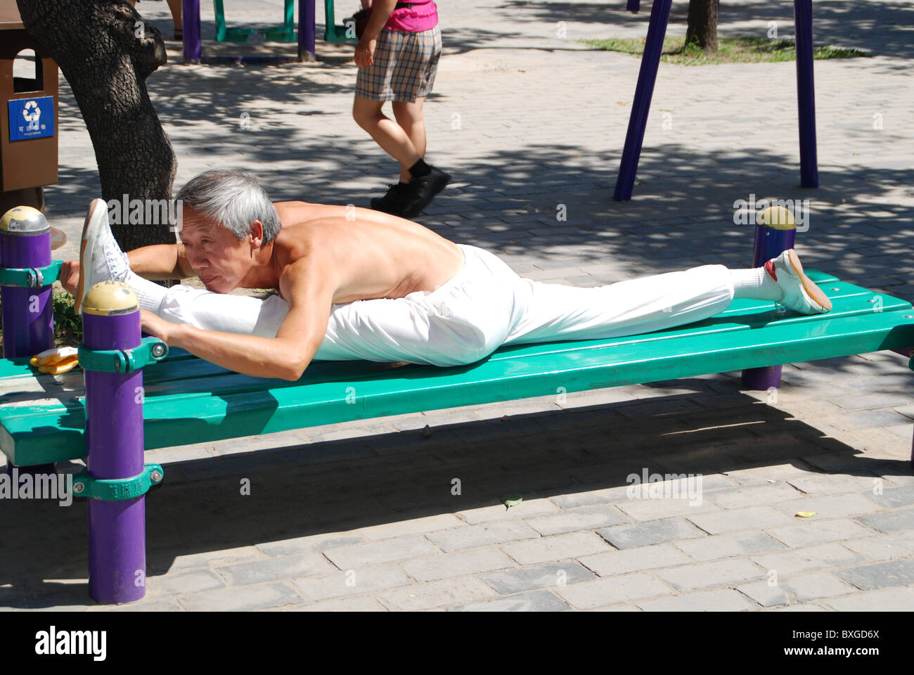 Gymnastics Beijing Outdoor Park Old Man China Temple Of Heaven Gymnastics Beijing Outdoor Park Old Man China Temple Of Heaven