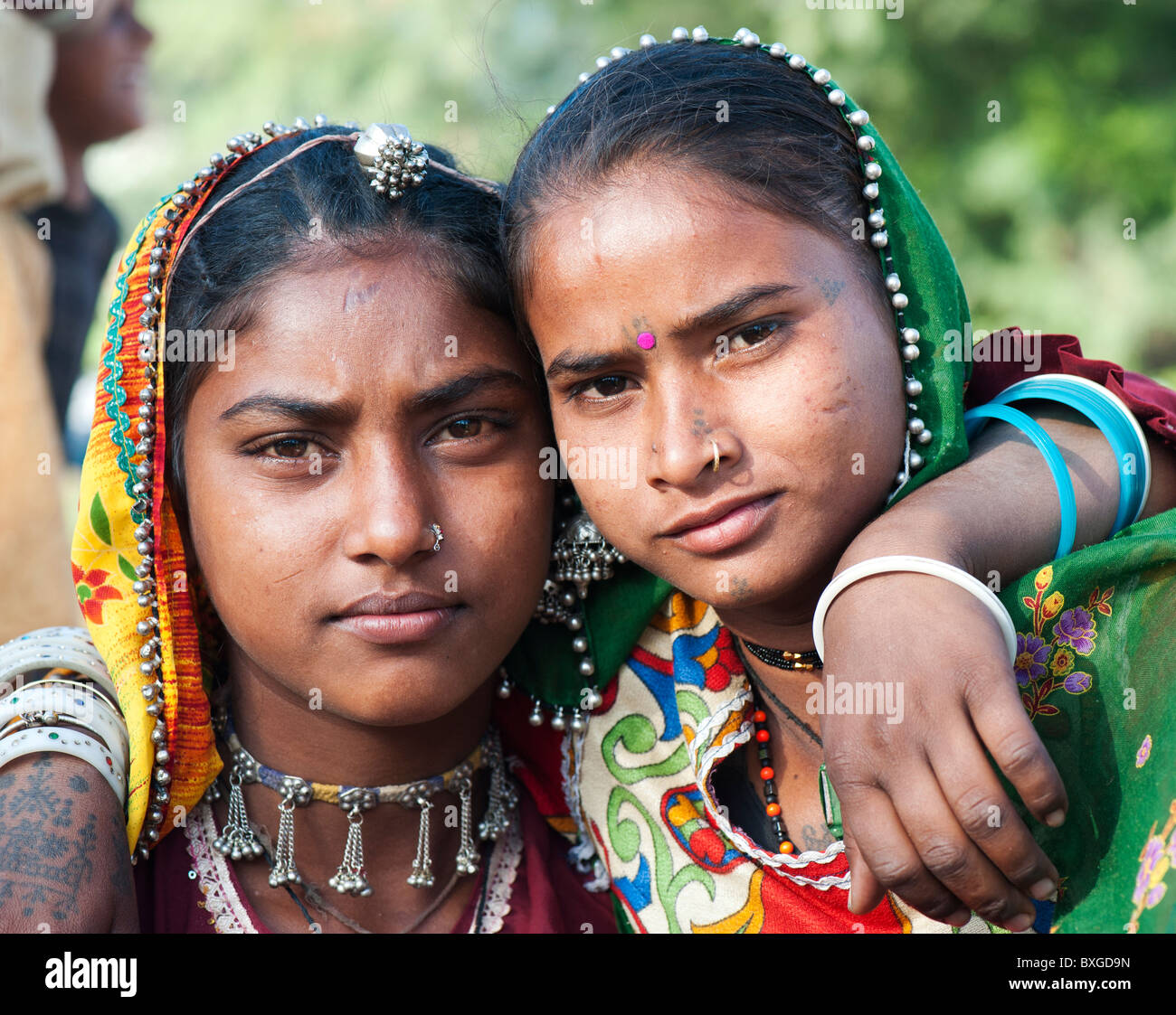 Gadia Lohar. Nomadic Rajasthan teenage girls. India's wandering blacksmiths. India Stock Photo