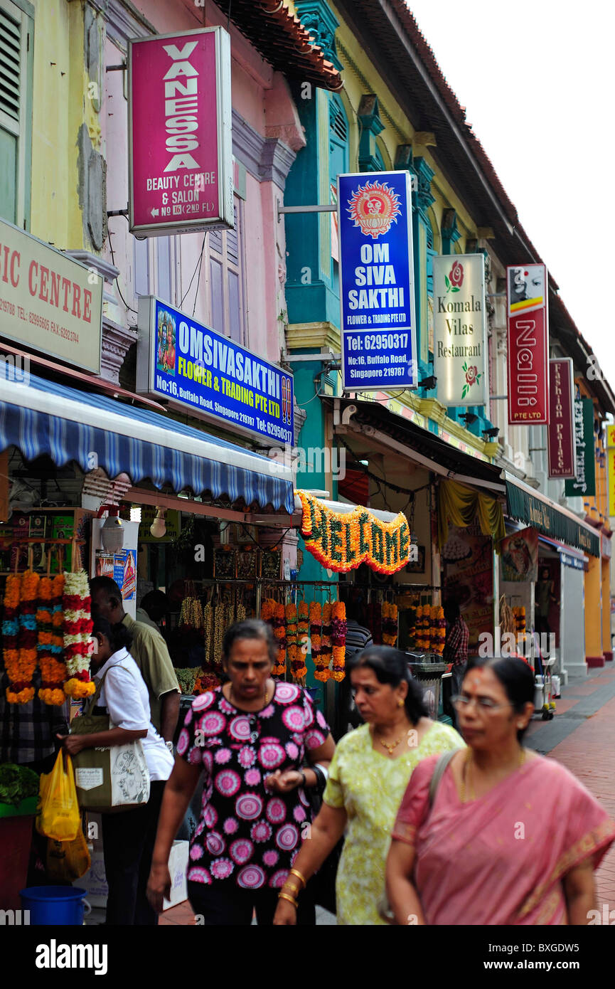 Shop Houses Little India Singapore Stock Photo Alamy