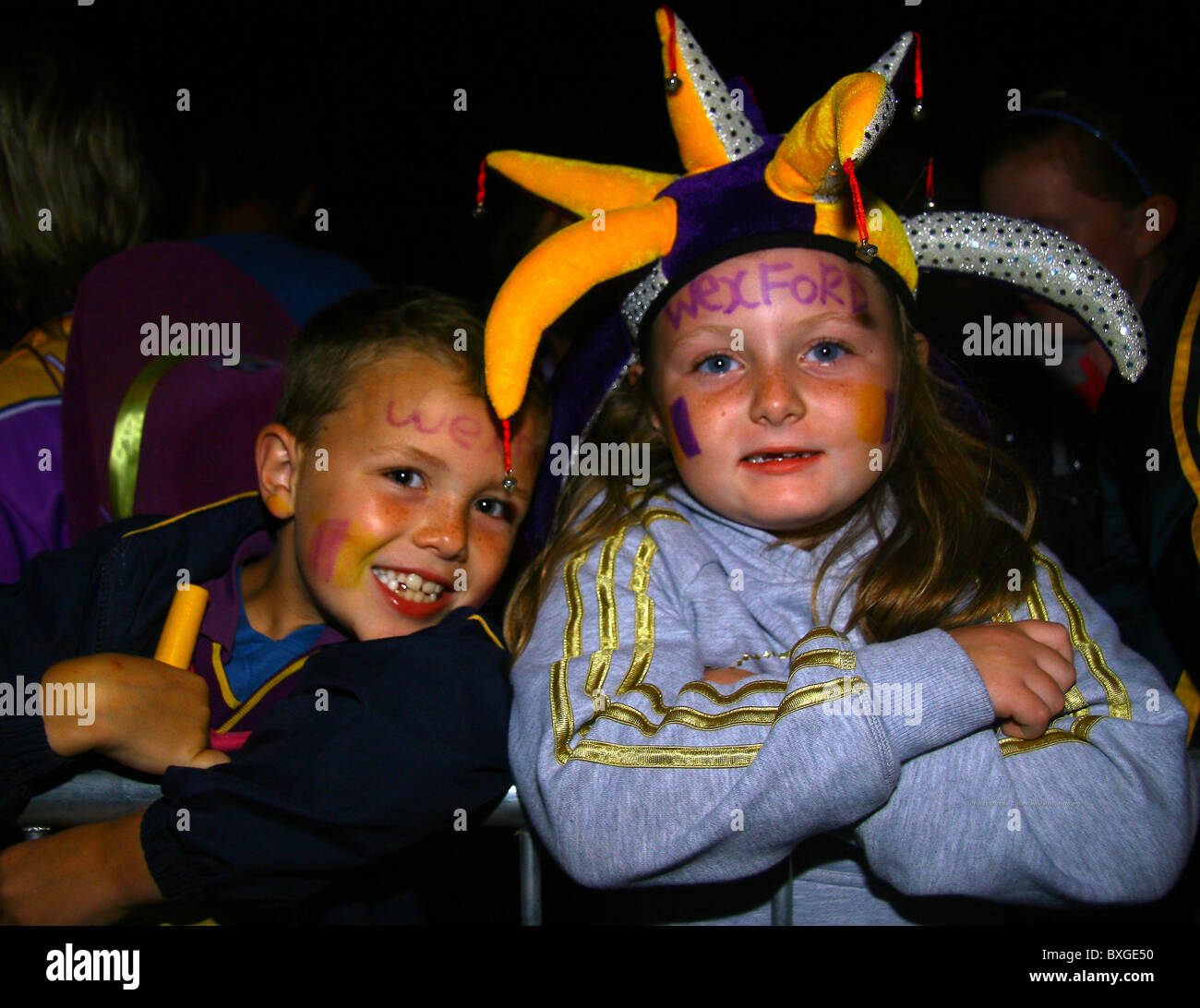 wexford gaa fans, at wexford camogie Stock Photo