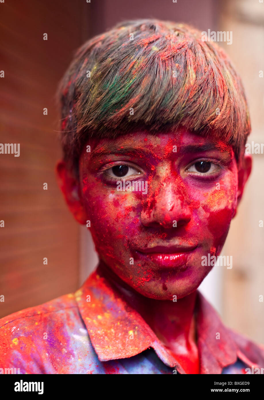 Holi, festival of colours, Mathura, India Stock Photo - Alamy