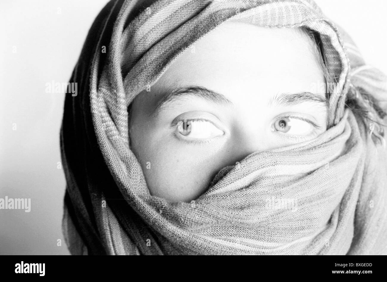 Portrait of a young woman wearing a traditional headscarf Stock Photo ...