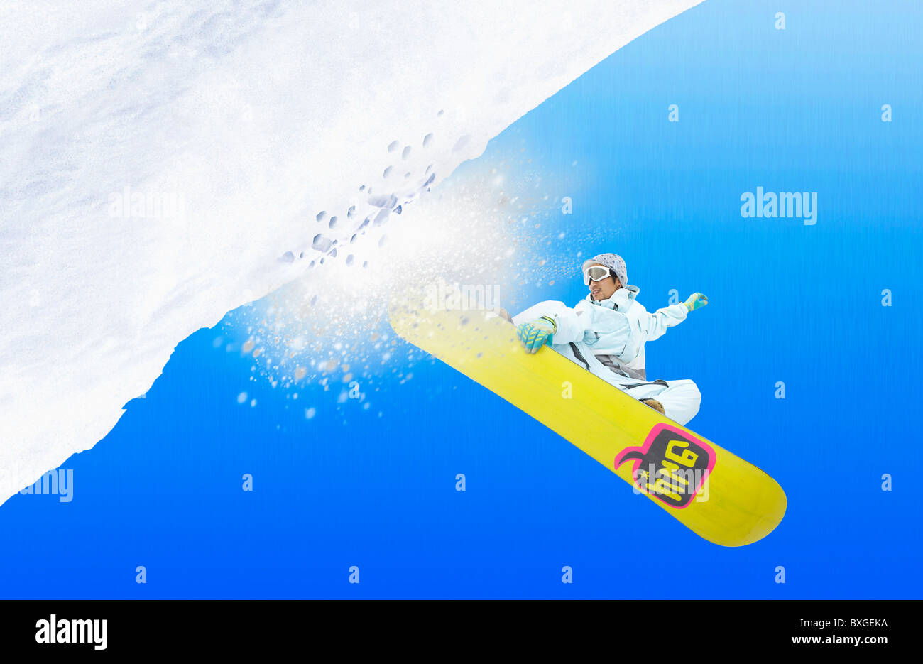 man is snow boarding Stock Photo