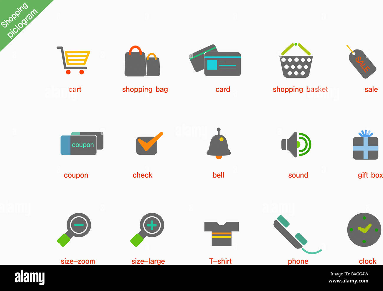 various shopping pictogram icons Stock Photo - Alamy