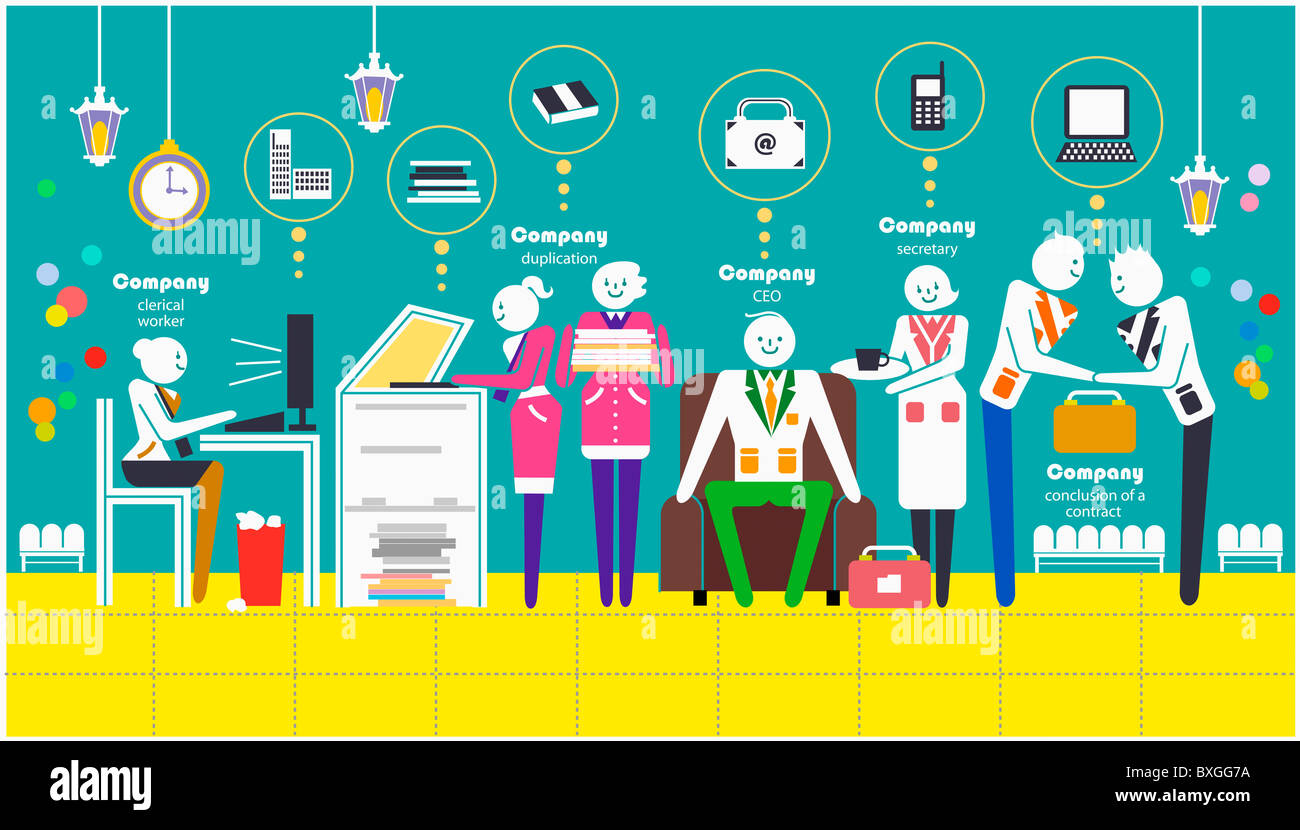 various workers in company Stock Photo - Alamy