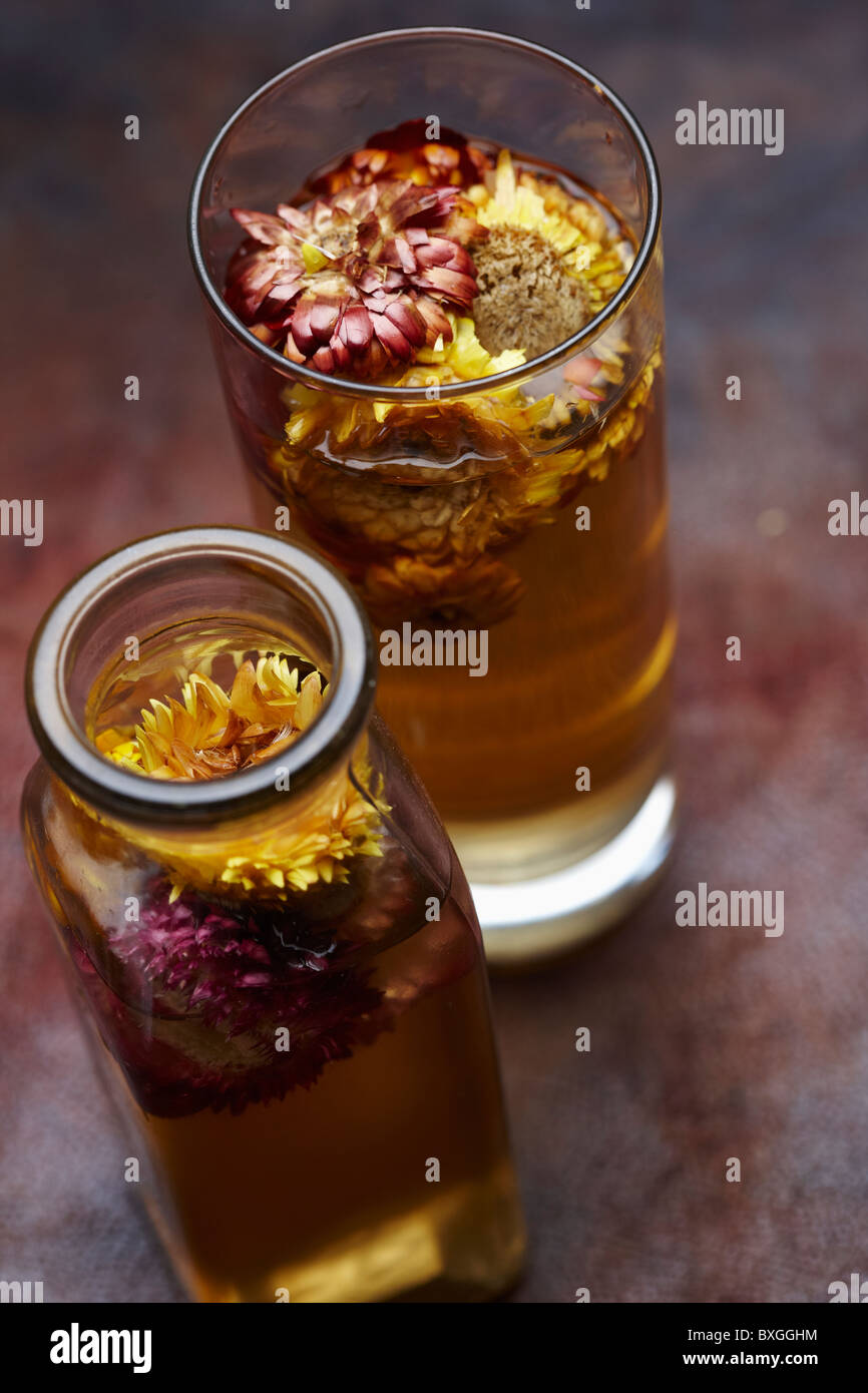 tea and dried flower petals Stock Photo Alamy